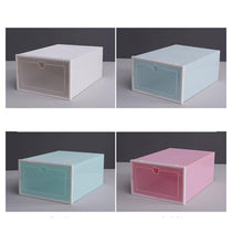 Load image into Gallery viewer, Shoe cabinet with a pair of shoes Foldable Clear Shoes Storage Box Plastic Stackable Shoe Organizer shoe closet shoe rack shelf