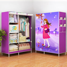 Load image into Gallery viewer, Simple Wardrobe Storage Closet Hanging Wardrobe Reinforcement Combination