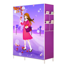 Load image into Gallery viewer, Simple Wardrobe Storage Closet Hanging Wardrobe Reinforcement Combination