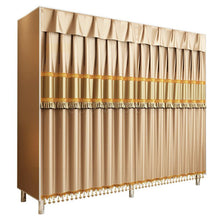 Load image into Gallery viewer, Simple cloth wardrobe bold thickening reinforced all steel frame Oxford cloth curtain cloth double hanging wardrobe storage