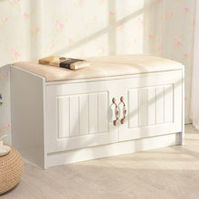 Load image into Gallery viewer, Simple modern paint changing shoe bench European pastoral white storage seat stool shoe specials stool shoes bench