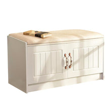 Load image into Gallery viewer, Simple modern paint changing shoe bench European pastoral white storage seat stool shoe specials stool shoes bench