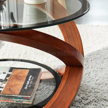 Load image into Gallery viewer, Simple round sofa side a few seating areas Nordic creative ins personality tempered glass small coffee table