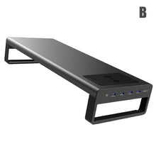 Load image into Gallery viewer, Smart Base Aluminum Alloy Computer Laptop Base Stand with 4 USB 3.0 Support Transfer Wireless Data Charging Office Table Organiz
