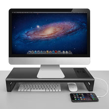 Load image into Gallery viewer, Smart Base Aluminum Alloy Computer Laptop Base Stand with 4 USB 3.0 Support Transfer Wireless Data Charging Office Table Organiz