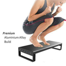 Load image into Gallery viewer, Smart Base Aluminum Alloy Computer Laptop Base Stand with 4 USB 3.0 Support Transfer Wireless Data Charging Office Table Organiz