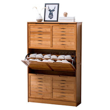 Load image into Gallery viewer, Solid wood Shoe cabinet simple porch home ultra-thin large-capacity multi-layer dumping shoe storage cabinet door shoe rack