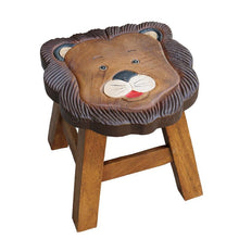 Load image into Gallery viewer, Solid wood children's stool wood cute cartoon animal small bench home fashion creative wood low stool wooden bench