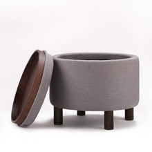 Load image into Gallery viewer, Solid wood storage stool fabric simple American storage box multi-function coffee table stool storage stool sofa change shoe