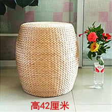 Load image into Gallery viewer, Straw Footstool handmade wicker low stool taboret Sofa Ottoman shoes-changing stool