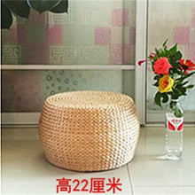 Load image into Gallery viewer, Straw Footstool handmade wicker low stool taboret Sofa Ottoman shoes-changing stool