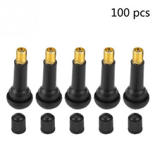 Load image into Gallery viewer, TR412/TR413/TR414 100 pcs Tire valves Car Motorcycle Universal Replacement Snap in Tire Tyre Valve Stem automobiles Rubber Alloy