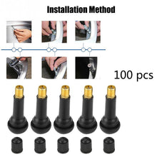 Load image into Gallery viewer, TR412/TR413/TR414 100 pcs Tire valves Car Motorcycle Universal Replacement Snap in Tire Tyre Valve Stem automobiles Rubber Alloy