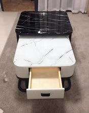 Load image into Gallery viewer, Tempered Glass 2 in 1 Combination Coffee Table with solid wooden Drawer Storage center table for Living Room журнальный столик