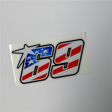 Load image into Gallery viewer, US flag Nicky Hayden No.69 sticker  motorcycle racing sticker helmet superbike motocross decal car reflective automobiles