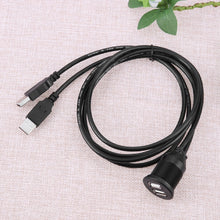 Load image into Gallery viewer, USB Socket Extension Cable 1m 2 USB Plug Lead Panel Data Van Dashboard Flush Cord Dual Car  Mount for Automobiles Motorcycle