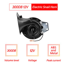 Load image into Gallery viewer, Universal 300DB Loud Car Air Horn 12V Trumpet Compressor Bocina for Trucks Car Automobiles Motorcycle Truck Boat Crane