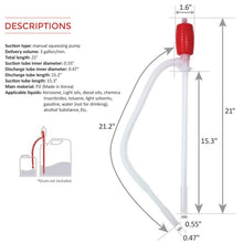 Load image into Gallery viewer, Universal Manual Hand Siphon Syphon Pumps Oil Gasoline Diesel Fuel Liquid Transfer Pipe Refuel Sucker Car Accessories