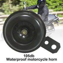 Load image into Gallery viewer, Universal Motorcycle ATV Electric Horn 12V 105db Waterproof Round Loud Speaker Automobile Electric Accessories