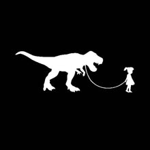 Load image into Gallery viewer, Volkrays Creative Car Sticker Rock and Roll Dinosaur Girl Vinyl Automobile Motorcycle Accessories Black Silver Decals,12cm*4cm