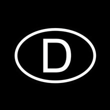 Load image into Gallery viewer, Volkrays Creative Decals D Germany Country Code Oval Car Stickers Automobile Motorcycle Car Styling PVC Black/Silver,15cm*10cm