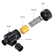 Load image into Gallery viewer, WLR Racing Universal 1.8T Turbo Diverter Dump 25mm Blow Off Valve Aluminum for AUDI A3 S3 A4 A6 A8 S4 TT 1.8 20v TURBO WLR5742BK