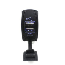 Load image into Gallery viewer, Waterproof Dual USB Car-charger Socket Plug Universal Automobiles Motorcycle 3.1A Charging Power Adapter w/ Blue LED for Phone