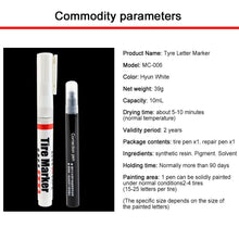 Load image into Gallery viewer, White Permanent Tire Marking Pen For Automobile Tire/Motorcycle Tire Paint Metal Face Permanent Toyo Paint Marker Pen