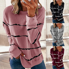 Load image into Gallery viewer, Women Hooded New Womens Tie-Dye Printed Striped Fashion Round Neck Loose Long-Sleeved Sweatshirt 2020