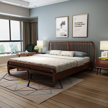 Load image into Gallery viewer, Wood wax oil Nordic wood bed 1.8 m 1.5 m Ash wood bed simple personality c bed double bed