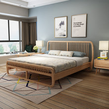 Load image into Gallery viewer, Wood wax oil Nordic wood bed 1.8 m 1.5 m Ash wood bed simple personality c bed double bed