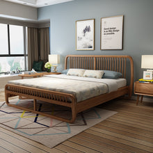 Load image into Gallery viewer, Wood wax oil Nordic wood bed 1.8 m 1.5 m Ash wood bed simple personality c bed double bed