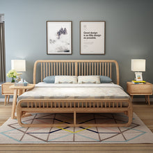 Load image into Gallery viewer, Wood wax oil Nordic wood bed 1.8 m 1.5 m Ash wood bed simple personality c bed double bed