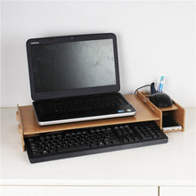 Load image into Gallery viewer, Wooden Laptop Stand Home Office Laptop Stand Notebook Holder Computer Stand Desktop Riser Storage Drawer Organizer 2 Tiers