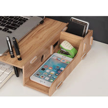 Load image into Gallery viewer, Wooden Laptop Stand Screen Riser Computer Rack Office Desktop Storage Box one Machine Monitor Screen Base Storage Rack Bracket