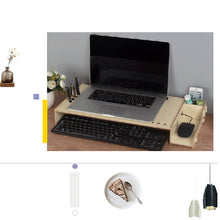 Load image into Gallery viewer, Wooden Laptop Stand Screen Riser Computer Rack Office Desktop Storage Box one Machine Monitor Screen Base Storage Rack Bracket