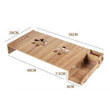Load image into Gallery viewer, Wooden Laptop Stand Screen Riser Computer Rack Office Desktop Storage Box one Machine Monitor Screen Base Storage Rack Bracket