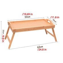 Load image into Gallery viewer, Wooden Portable Foldable Computer Laptop Desk Adjustable Notebook Desk Table Bed Sofa Breakfast Tray Picnic Table Studying Table