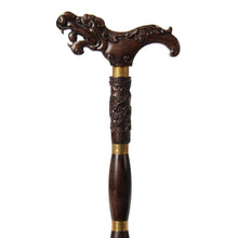 Load image into Gallery viewer, Ya Zhai old mahogany red sandalwood wood wood cane crutches leading black cane cane supplies the elderly elderly pet buda