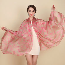 Load image into Gallery viewer, Yellow 100% Pure Silk Long Scarves Fashion Apparel Accessories Women Silk Scarf Tippet Spring Summer Autumn Winter Scarves Wraps