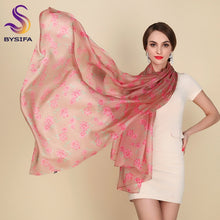 Load image into Gallery viewer, Yellow 100% Pure Silk Long Scarves Fashion Apparel Accessories Women Silk Scarf Tippet Spring Summer Autumn Winter Scarves Wraps