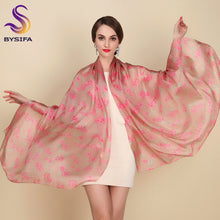 Load image into Gallery viewer, Yellow 100% Pure Silk Long Scarves Fashion Apparel Accessories Women Silk Scarf Tippet Spring Summer Autumn Winter Scarves Wraps