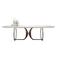 Load image into Gallery viewer, marble dining table home small apartment light luxury table simple modern dining table and chair combination rectangular dining