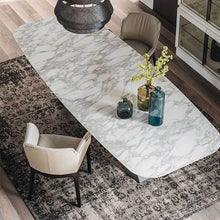 Load image into Gallery viewer, marble dining table rectangular small apartment light luxury dinner table designer postmodern minimalist conference table