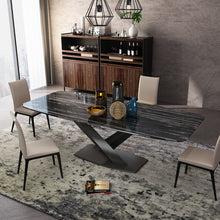 Load image into Gallery viewer, marble dining table rectangular small apartment light luxury dinner table designer postmodern minimalist conference table