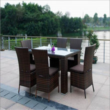 Load image into Gallery viewer, outdoor tattan chairs and table sets