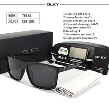 Load image into Gallery viewer, OLEY Polarized Men Sunglasses brand designer Retro Square Sun Glasses Accessories Unisex driving goggles oculos de sol Y6625