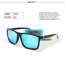 Load image into Gallery viewer, OLEY Polarized Men Sunglasses brand designer Retro Square Sun Glasses Accessories Unisex driving goggles oculos de sol Y6625