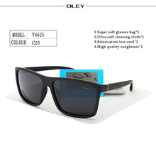 Load image into Gallery viewer, OLEY Polarized Men Sunglasses brand designer Retro Square Sun Glasses Accessories Unisex driving goggles oculos de sol Y6625