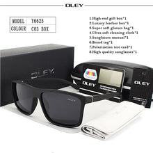 Load image into Gallery viewer, OLEY Polarized Men Sunglasses brand designer Retro Square Sun Glasses Accessories Unisex driving goggles oculos de sol Y6625